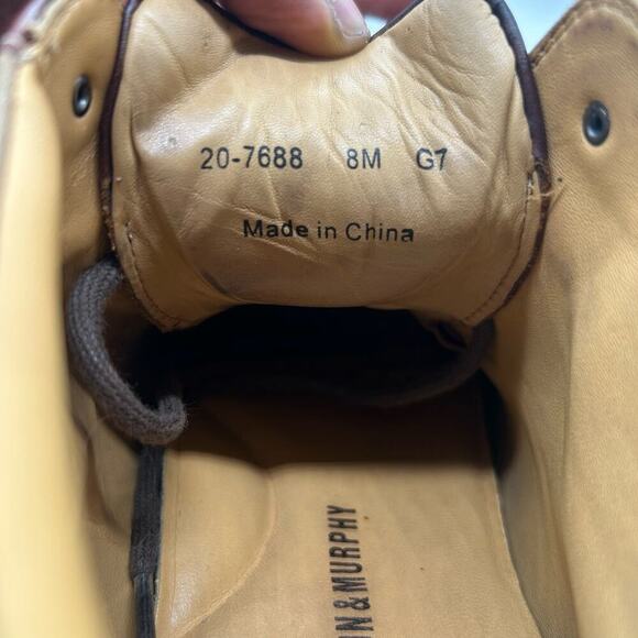 Johnston & Murphy Boots Mens 8M Brown Leather Lace Up Chukka‎ Distressed Boots - Picture 7 of 9